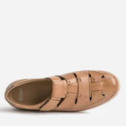 Sandale fermée marron en cuir