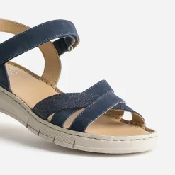 Sandale FRANCE ARNO marine cuir nubuck