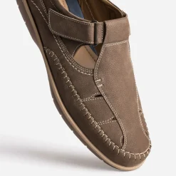 Sandale FRANCE ARNO taupe en cuir nubuck