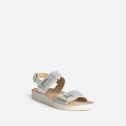 Sandale GEOX argentée à scratchs