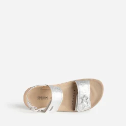 Sandale GEOX argentée à scratchs