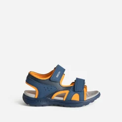 Sandale GEOX marine, noire, orange à scratchs