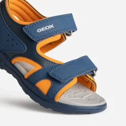 Sandale GEOX marine, noire, orange à scratchs