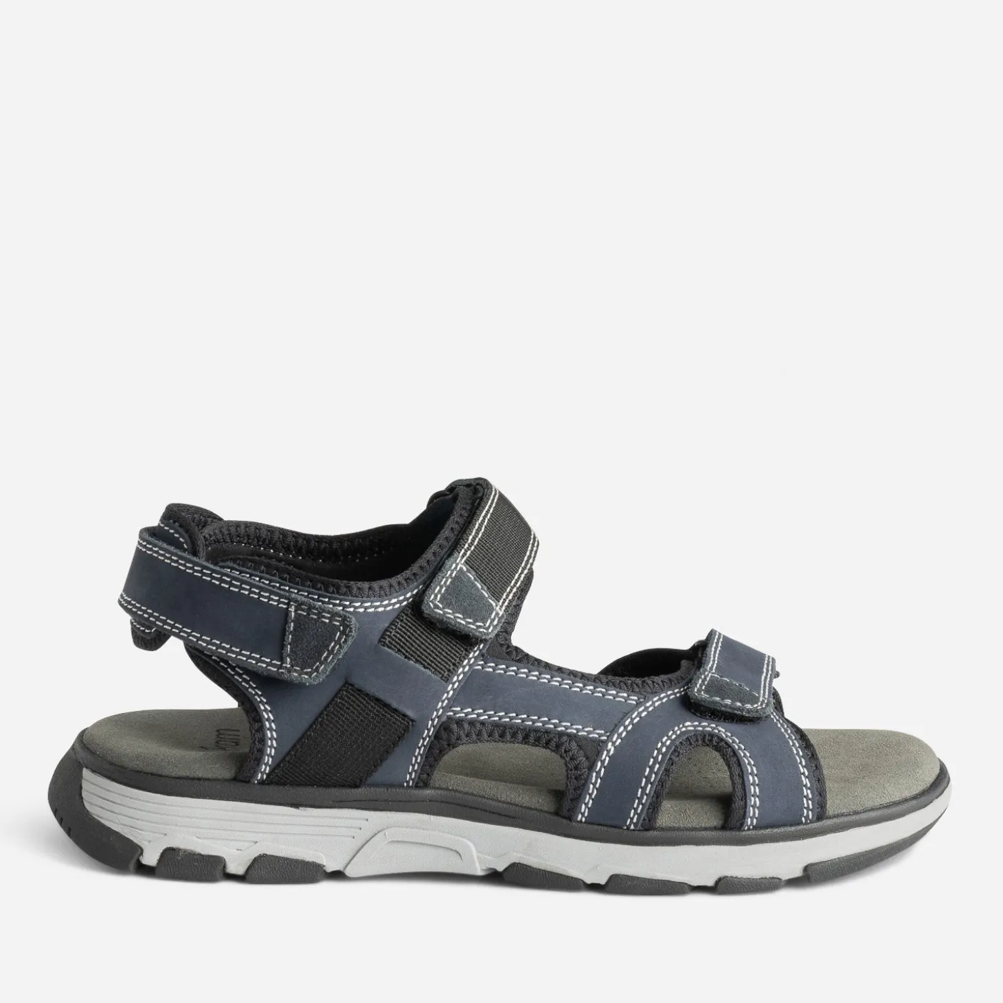 Sandale marine cuir à scratchs