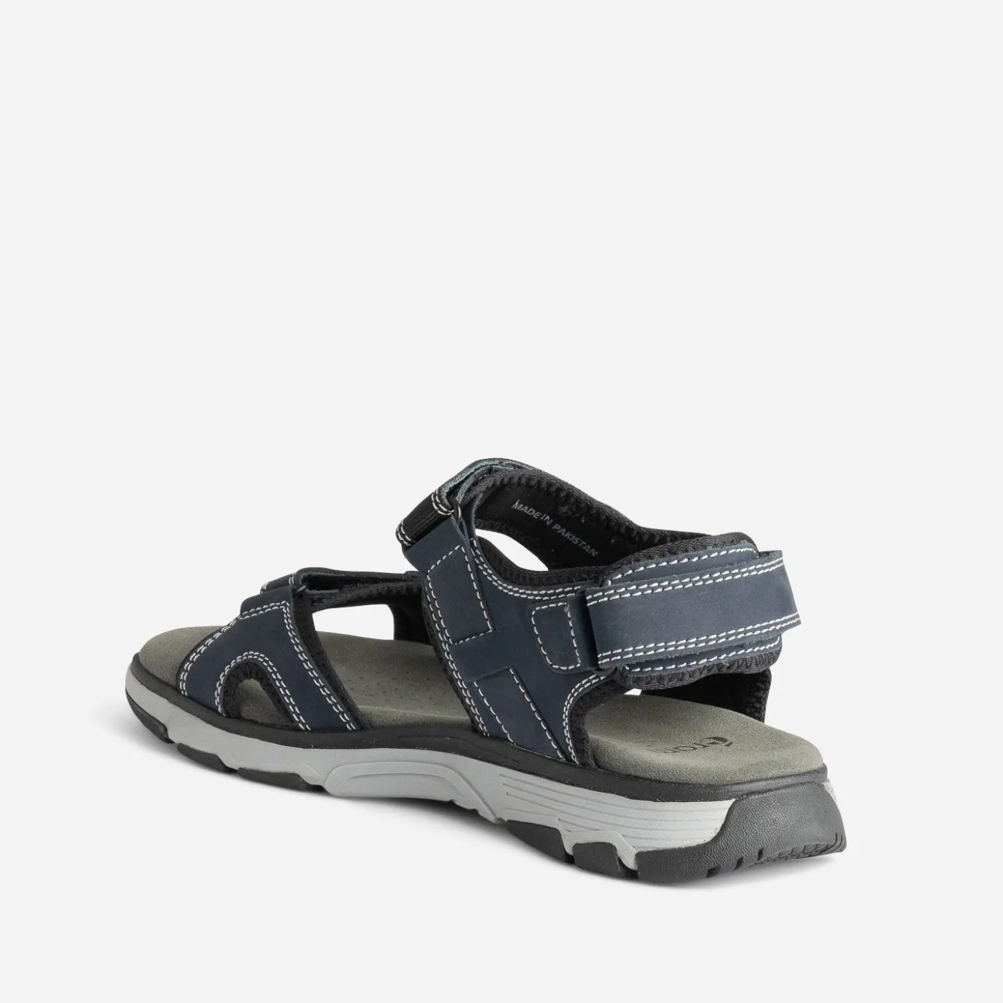 Sandale marine cuir à scratchs