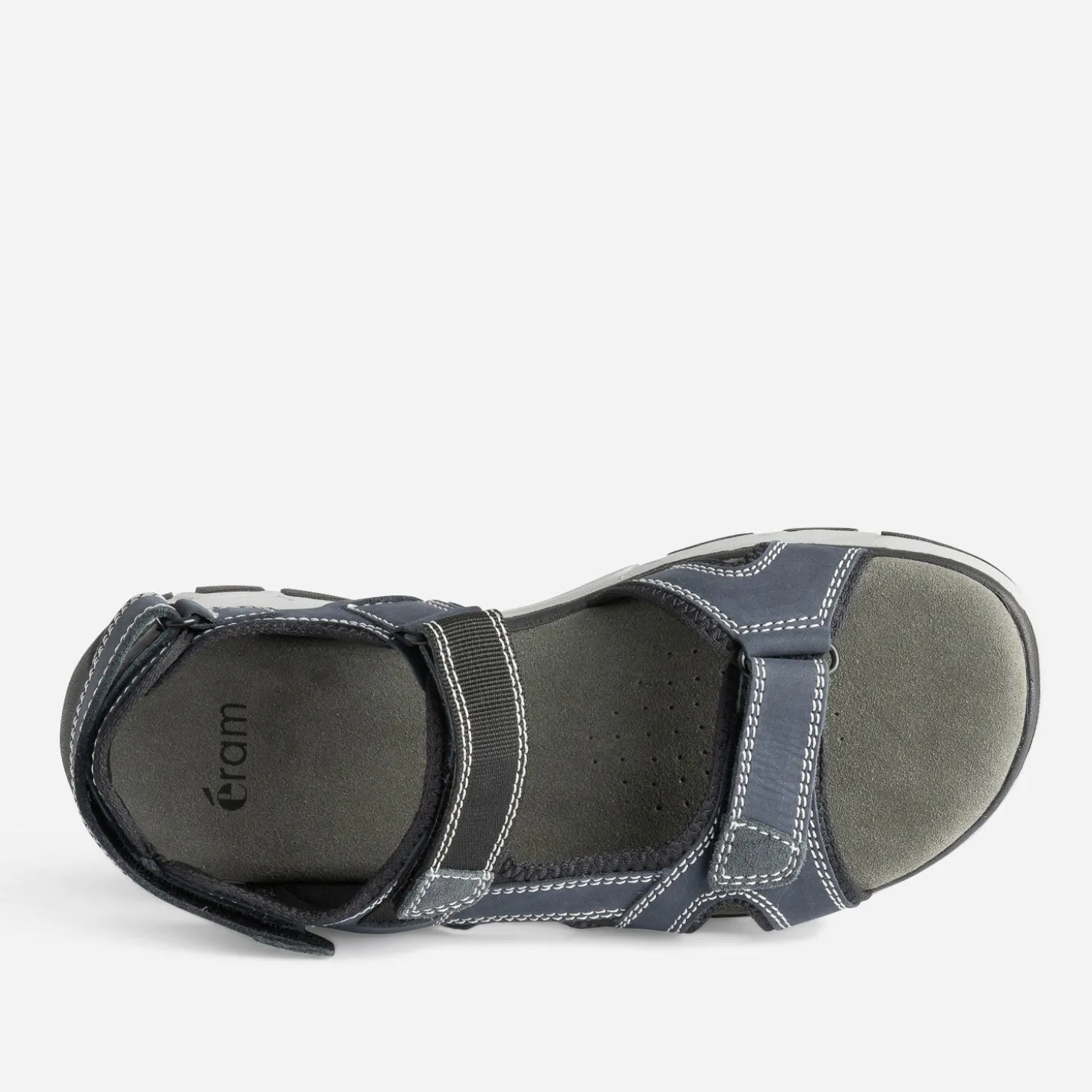 Sandale marine cuir à scratchs