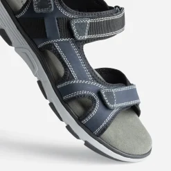 Sandale marine cuir à scratchs