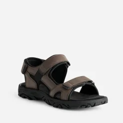 Sandale marron à scratchs