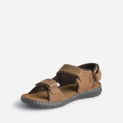 Sandale marron en cuir éco-conçu