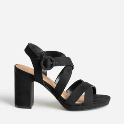Sandale noire suédée