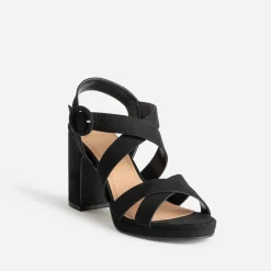 Sandale noire suédée