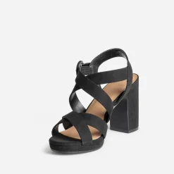 Sandale noire suédée