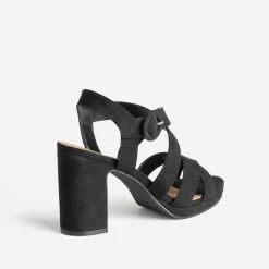 Sandale noire suédée