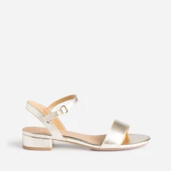 Sandale or à petit talon