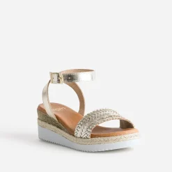 Sandale or en cuir éco-conçu