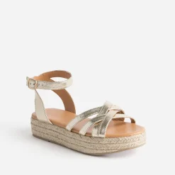 Sandale plateforme TEXTO dorée