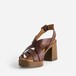 Sandale prune en cuir éco-conçu