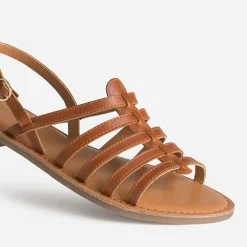 Sandale spartiate cognac cuir