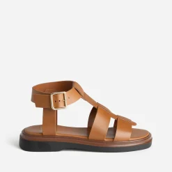 Sandale spartiate TEXTO cognac cuir