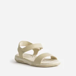 Sandale TBS beige en cuir à scratch