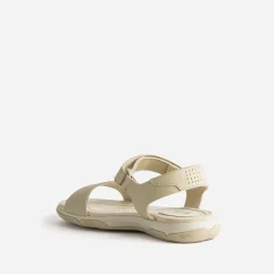 Sandale TBS beige en cuir à scratch