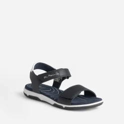 Sandale TBS marine cuir à scratchs