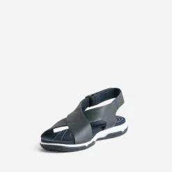 Sandale TBS marine en cuir à larges brides