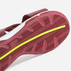 Sandale TBS rouge en cuir à larges brides