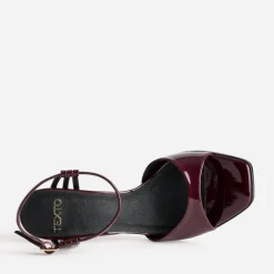Sandale TEXTO bordeaux vernie à talon