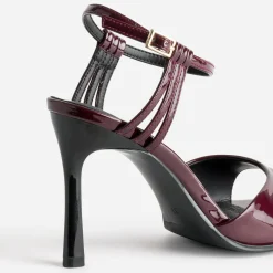 Sandale TEXTO bordeaux vernie à talon