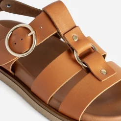 Sandale TEXTO cognac cuir multi brides