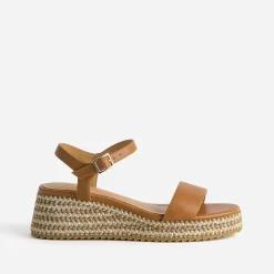 Sandale TEXTO compensée camel