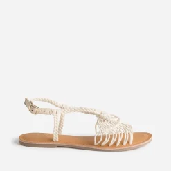 Sandale TEXTO écrue tissage façon macramé