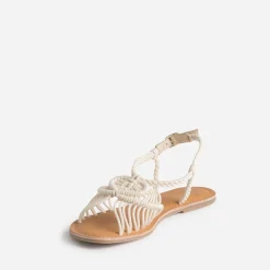 Sandale TEXTO écrue tissage façon macramé