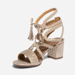 Sandale TEXTO dorée tressée à lacet