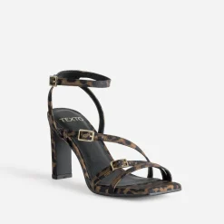 Sandale TEXTO marron effet léopard