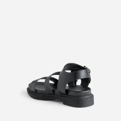 Sandale TEXTO noire à larges brides