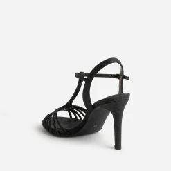 Sandale TEXTO noire pailletée à talon