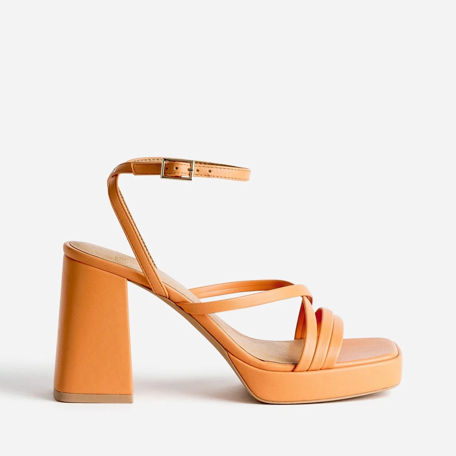 Sandale TEXTO orange à talon flare