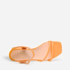 Sandale TEXTO orange éco-conçue en cuir