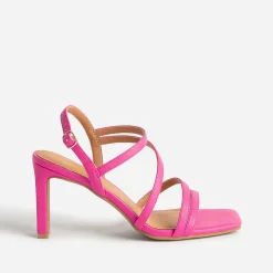 Sandale TEXTO rose fluo à talon