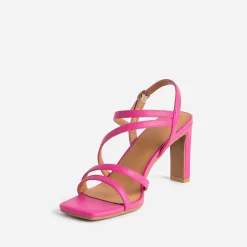 Sandale TEXTO rose fluo à talon