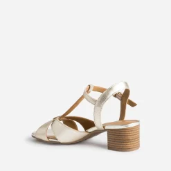 Sandale-salomé ERAM FLEX dorée en cuir