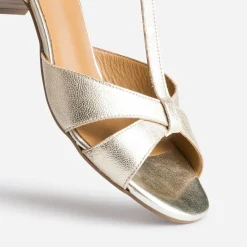 Sandale-salomé ERAM FLEX dorée en cuir