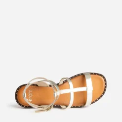 Sandale-spartiate camel cuir