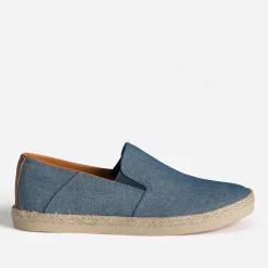 Slip-on bleu toile détail corde