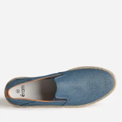 Slip-on bleu toile détail corde