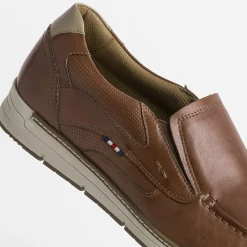 Slip-on FRANCE ARNO cognac en cuir