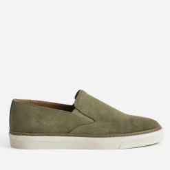 Slip-on kaki éco-conçu en cuir velours