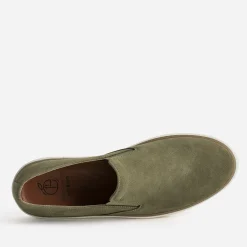 Slip-on kaki éco-conçu en cuir velours